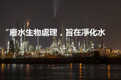 “廢水生物處理，旨在凈化水源，守護碧水藍天”